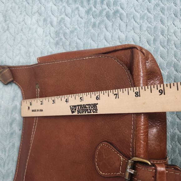 Patricia Nash Purse Leather London Saddle Bag Brown Crossbody - Picture 5 of 16